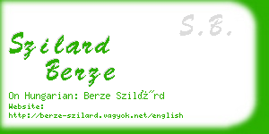 szilard berze business card